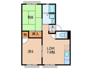 サンビレッジ奥野Ｂ棟の物件間取画像